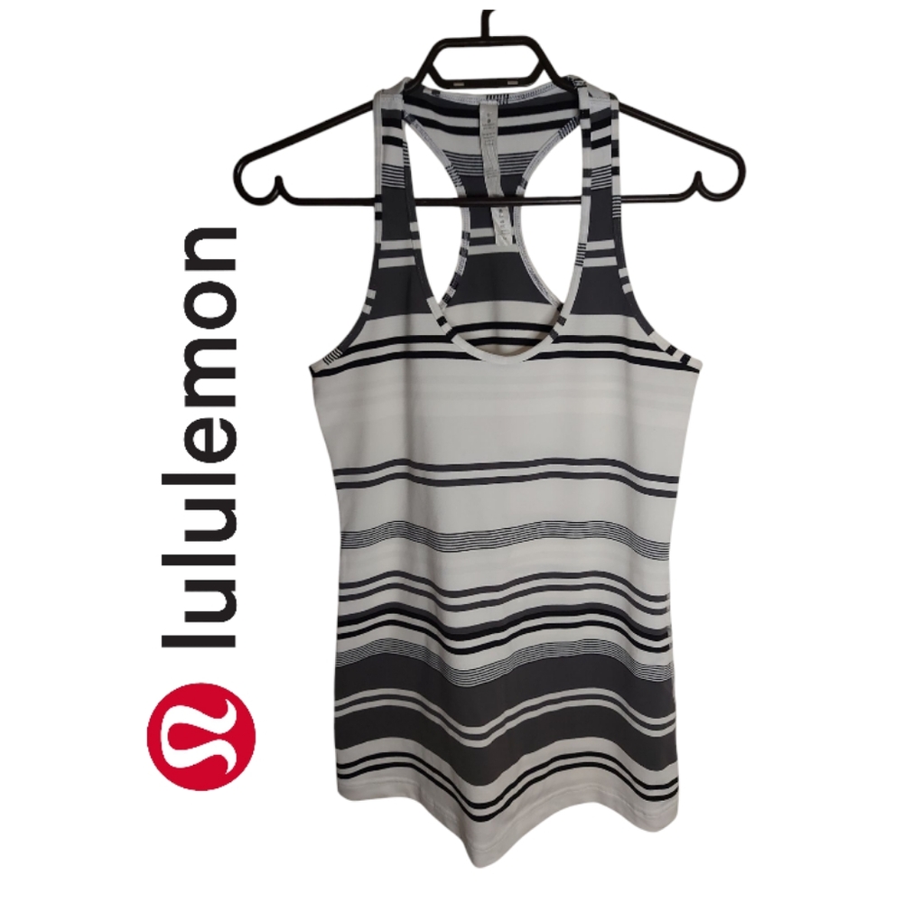 Lululemon Stripe Tank Black Grey White